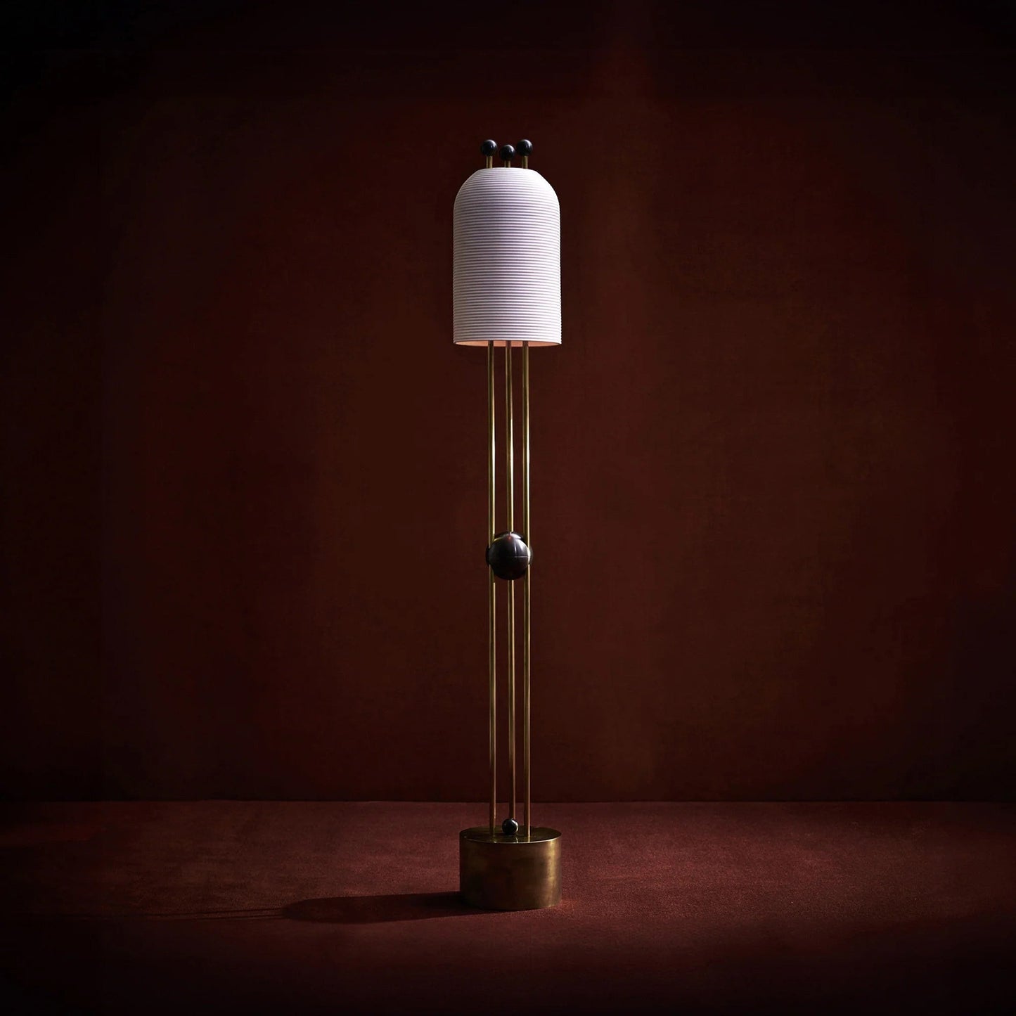 25cm Iron & Glass Scandinavian Floor Lamp | 61cm Slim Nordic E26