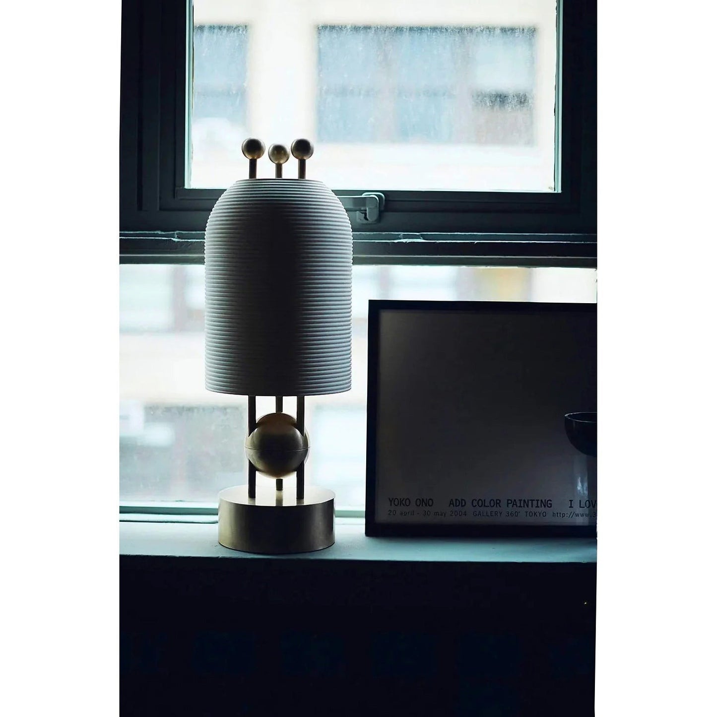 Gold Iron Sphere-Accent Table Lamp | Textured Glass Art Deco 65cm