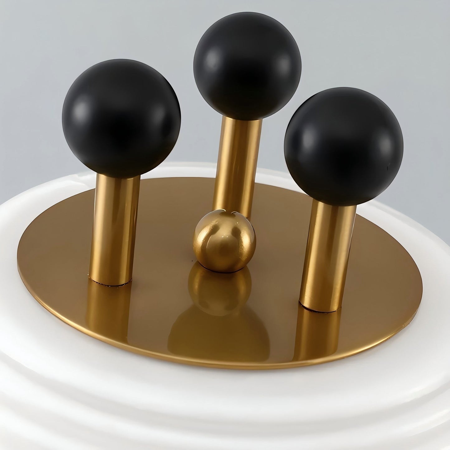 Gold Iron Sphere-Accent Table Lamp | Textured Glass Art Deco 65cm