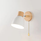 Cone Shade Wall Light - White Shade with Pull Chain