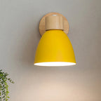 Cone Shade Wall Light - Yellow Shade Without Pull Chain, Lit