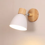 Cone Shade Wall Light - White Shade, Lit