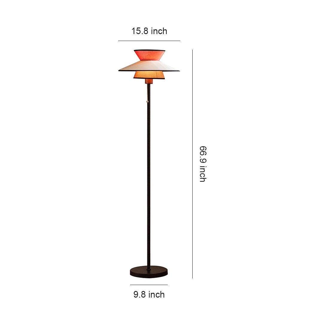 Ambient Floor Lamps Vintage | Pull Chain Switch Fabric Shade Light