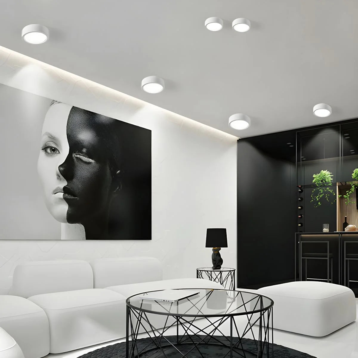 Cylinder LED Ceiling Light - Several Lights in Living Room