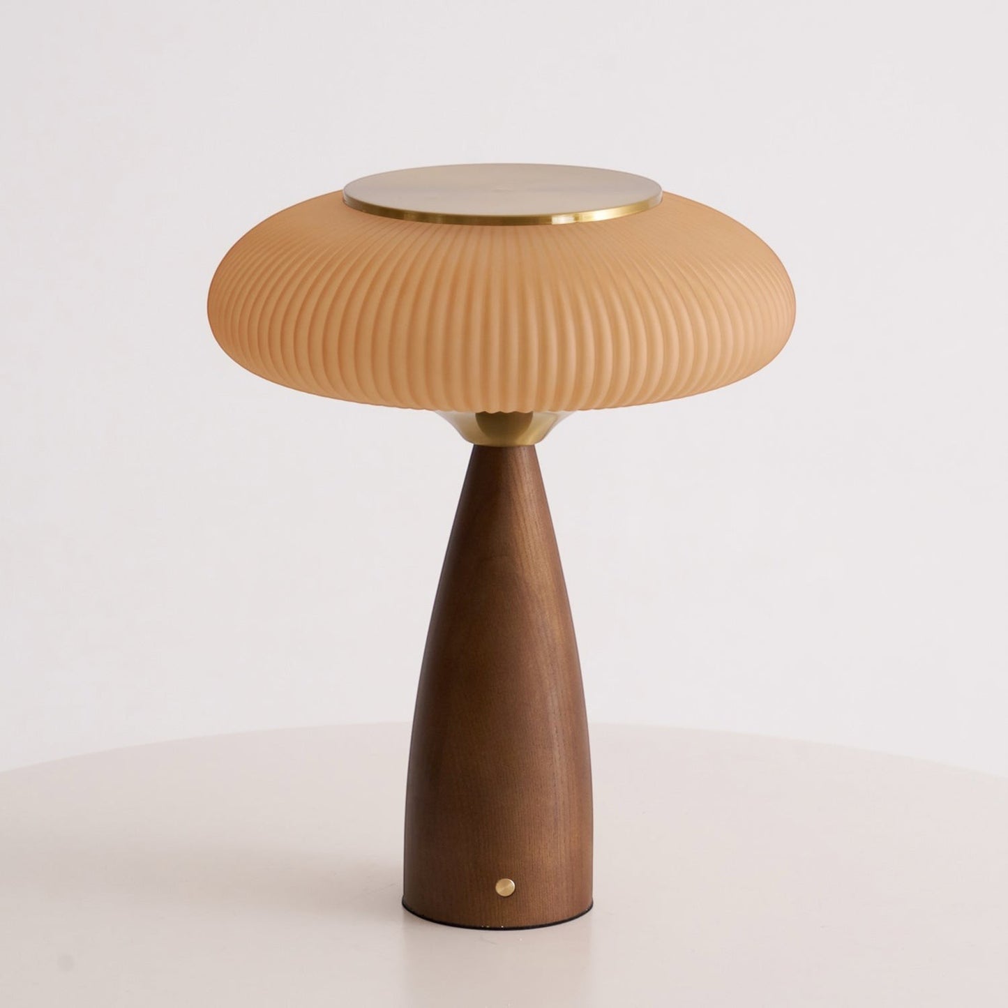 Crafted Wood & Glass Cordless Table Lamp | Built-In Battery Ambient