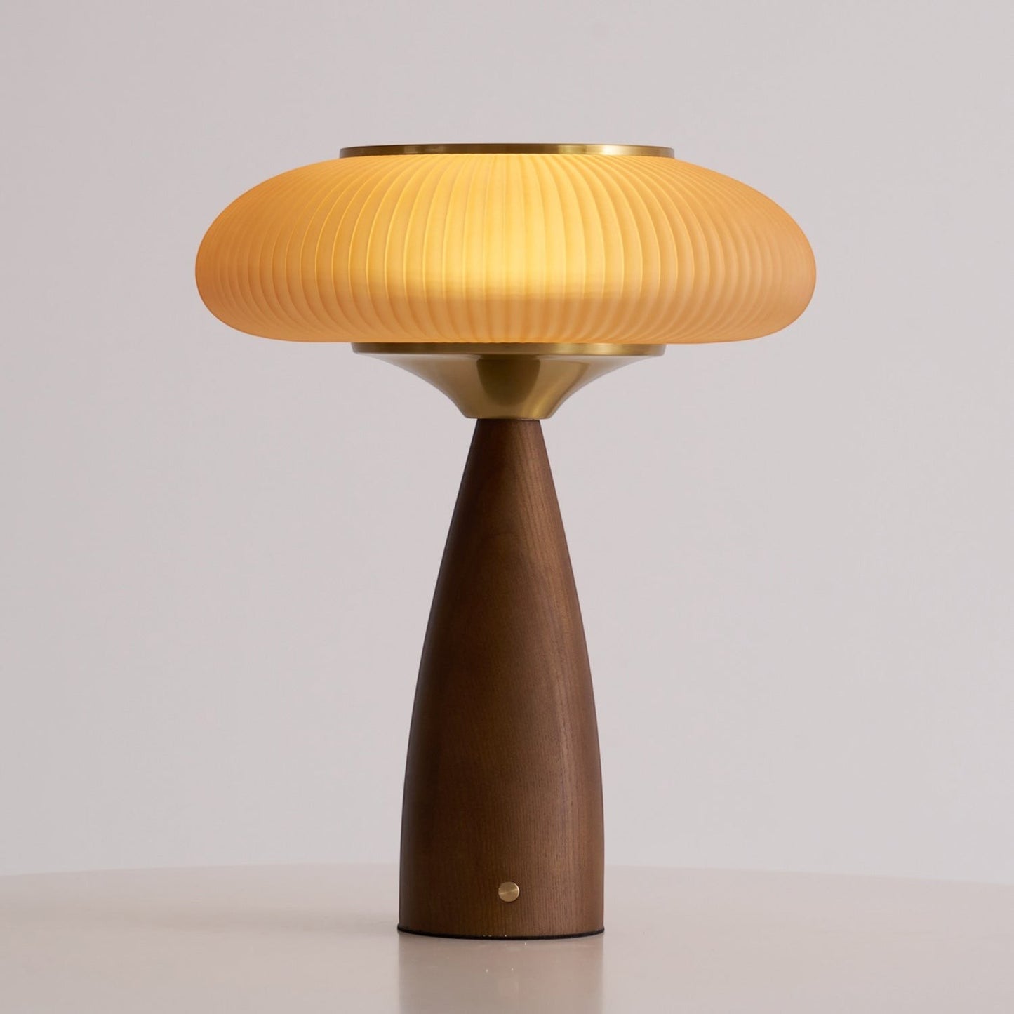 Crafted Wood & Glass Cordless Table Lamp | Built-In Battery Ambient