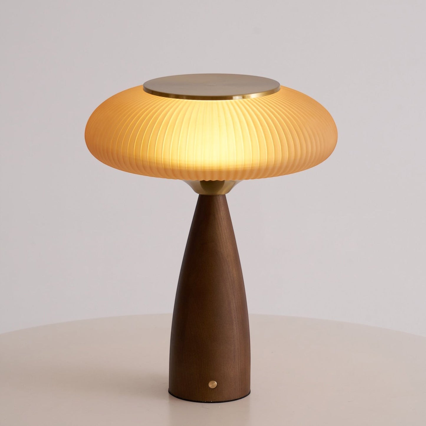Crafted Wood & Glass Cordless Table Lamp | Built-In Battery Ambient