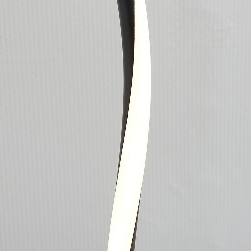 Curved Black Iron Built-In 10W 1100lm LED Table Lamp | 56cm Tall