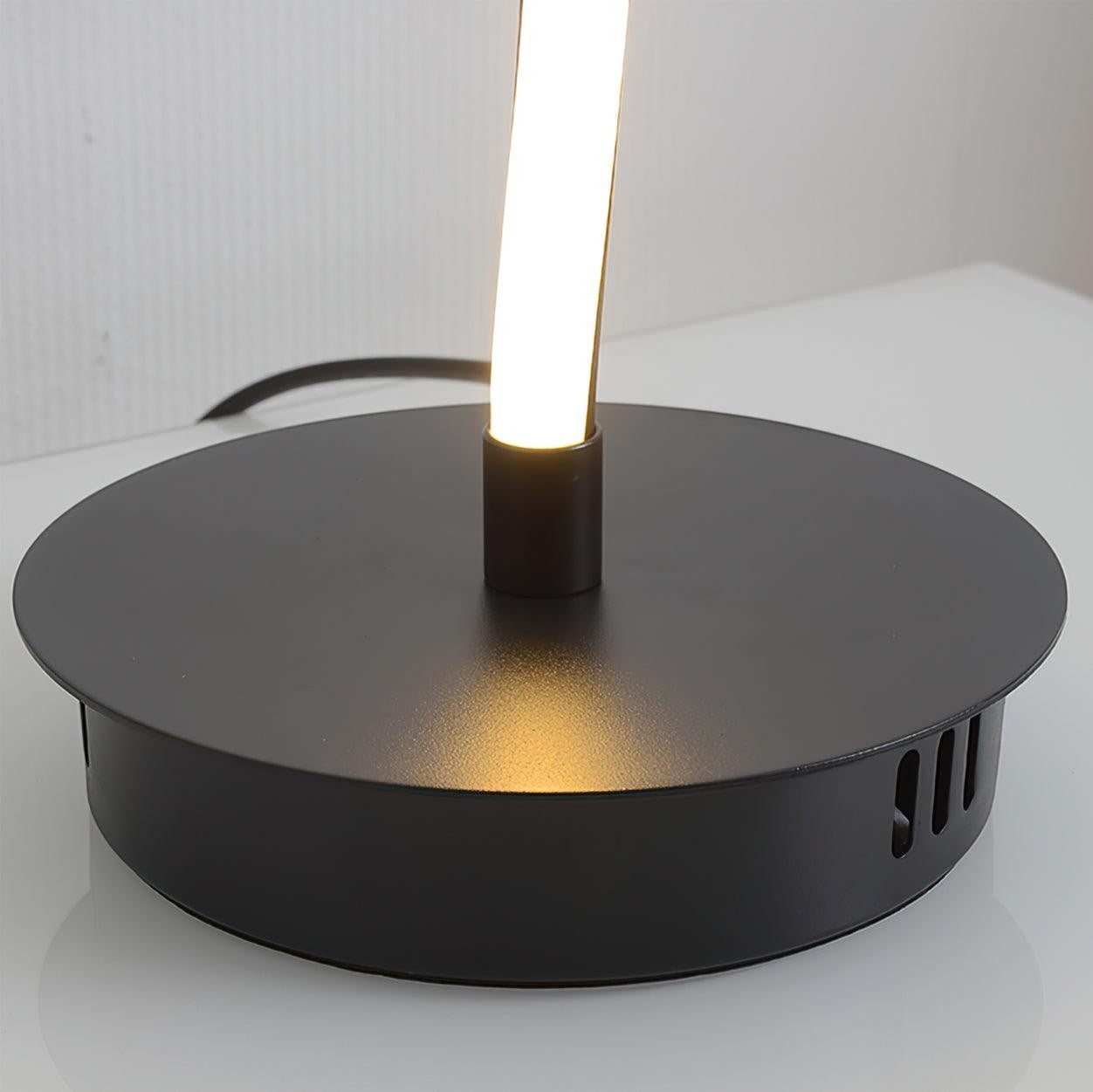 Curved Black Iron Built-In 10W 1100lm LED Table Lamp | 56cm Tall