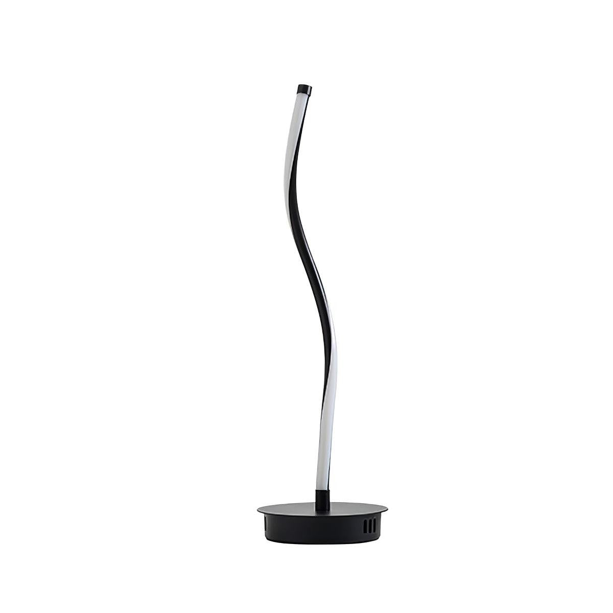 Curved Black Iron Built-In 10W 1100lm LED Table Lamp | 56cm Tall