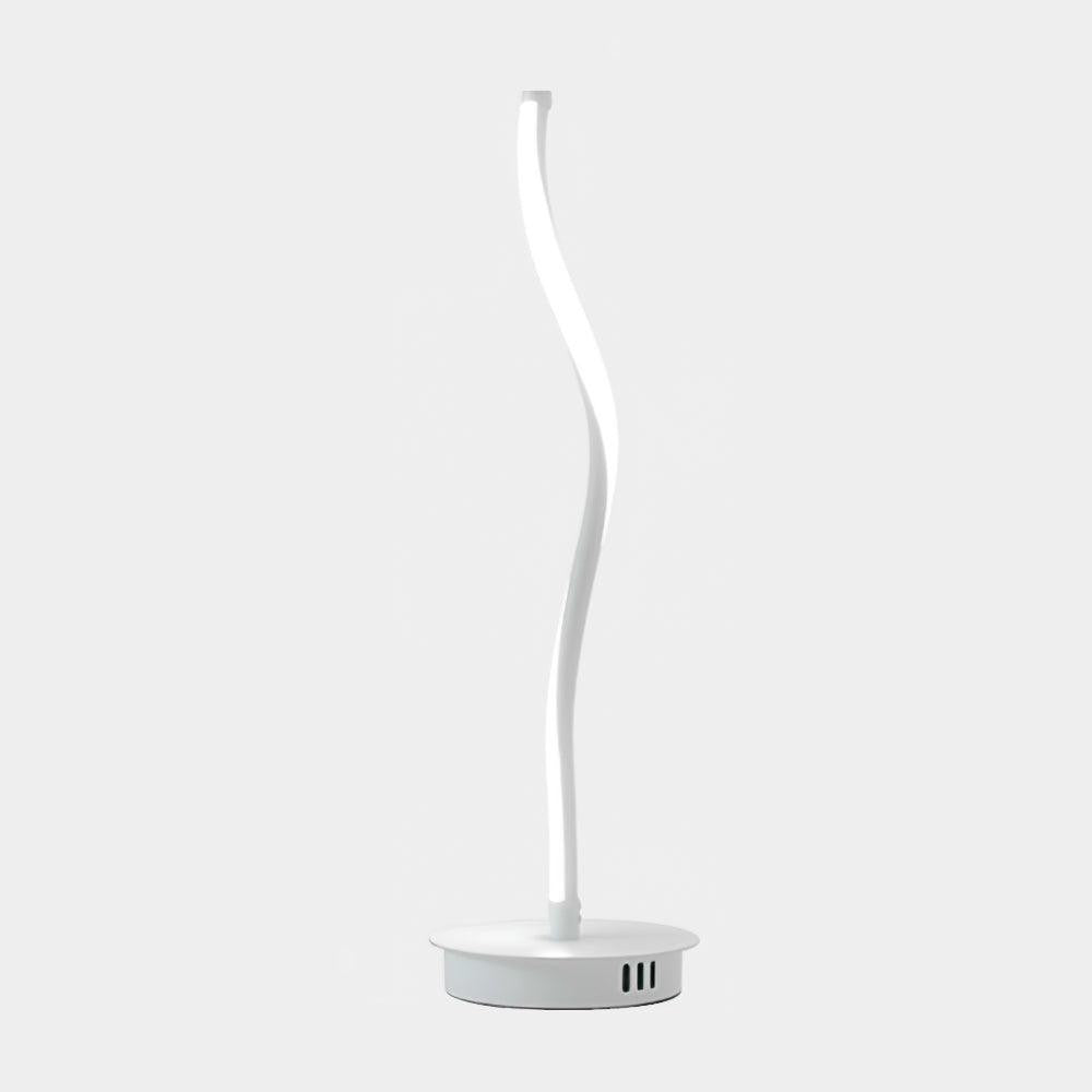 Curved Black Iron Built-In 10W 1100lm LED Table Lamp | 56cm Tall