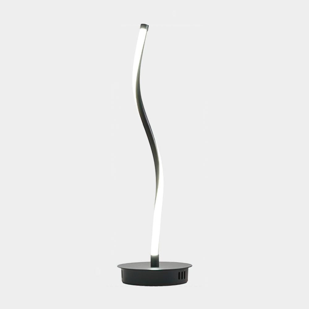 Curved Black Iron Built-In 10W 1100lm LED Table Lamp | 56cm Tall