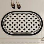 3-Piece Bathroom Mat Set - Large Oval Mat with Sandals