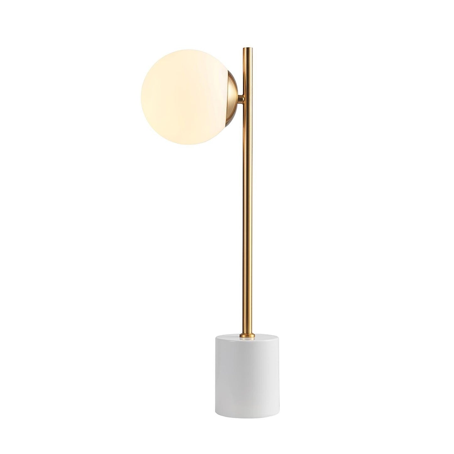 Natural Marble Base & White Glass Table Lamp | 15cm 53cm Modern