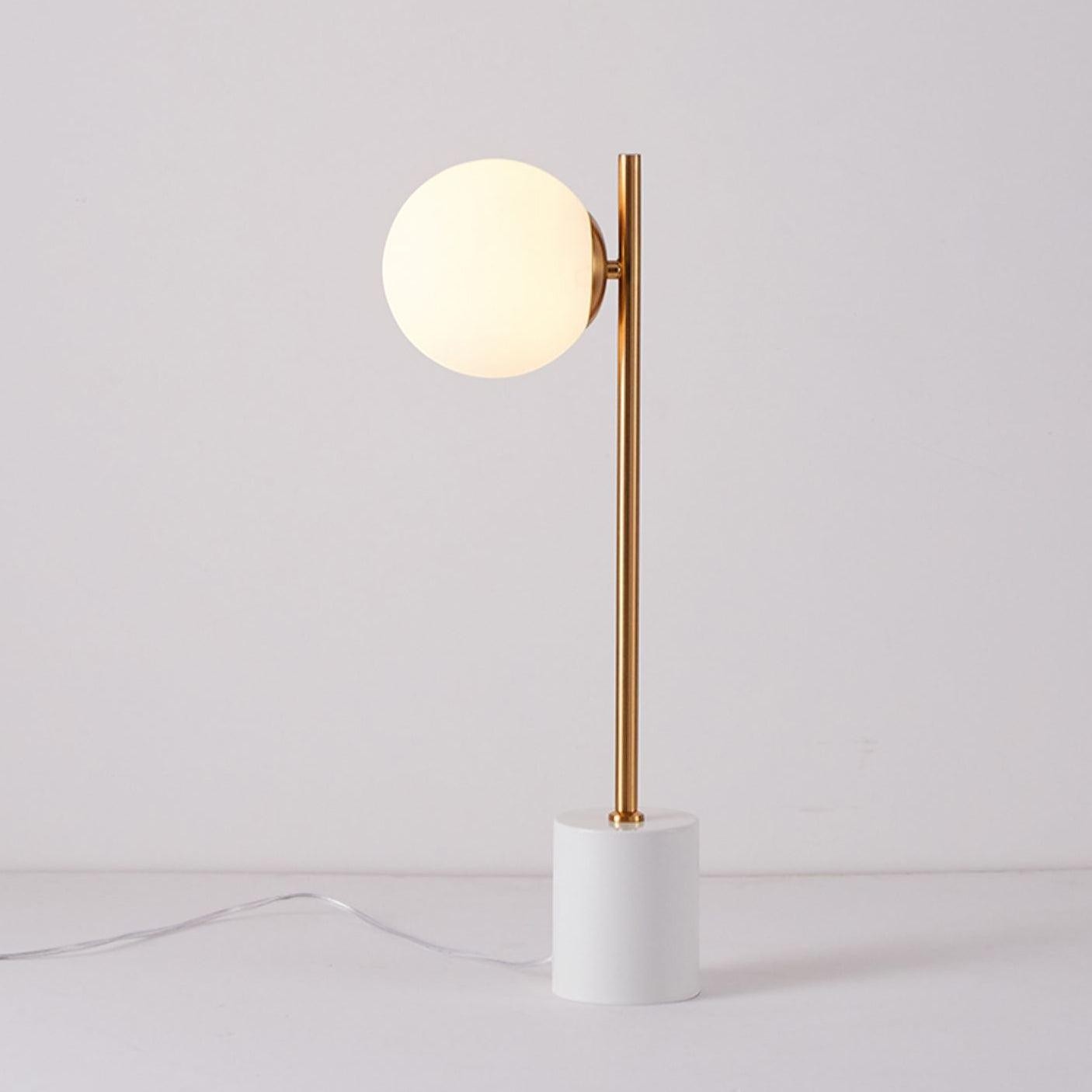 Natural Marble Base & White Glass Table Lamp | 15cm 53cm Modern