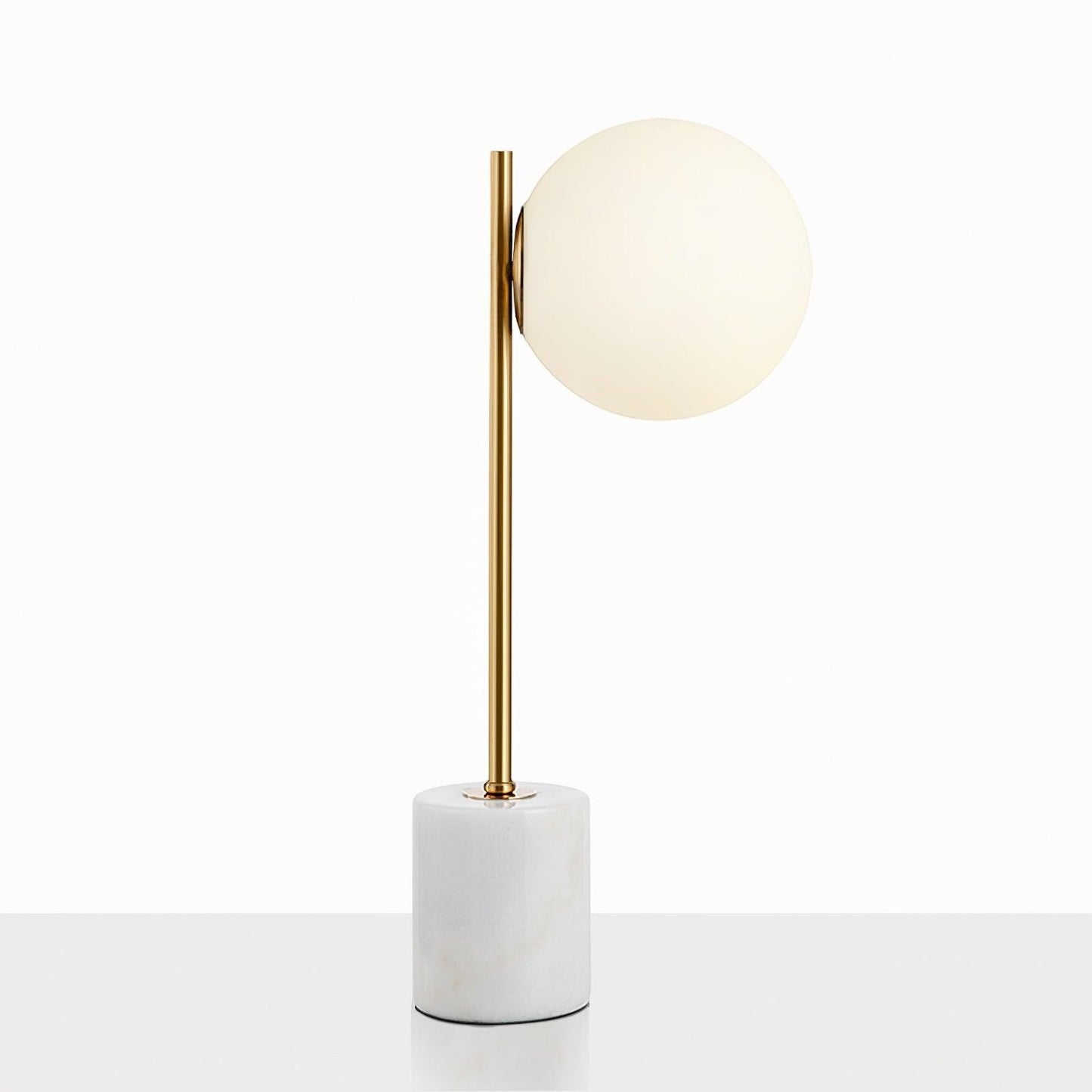 Natural Marble Base & White Glass Table Lamp | 15cm 53cm Modern