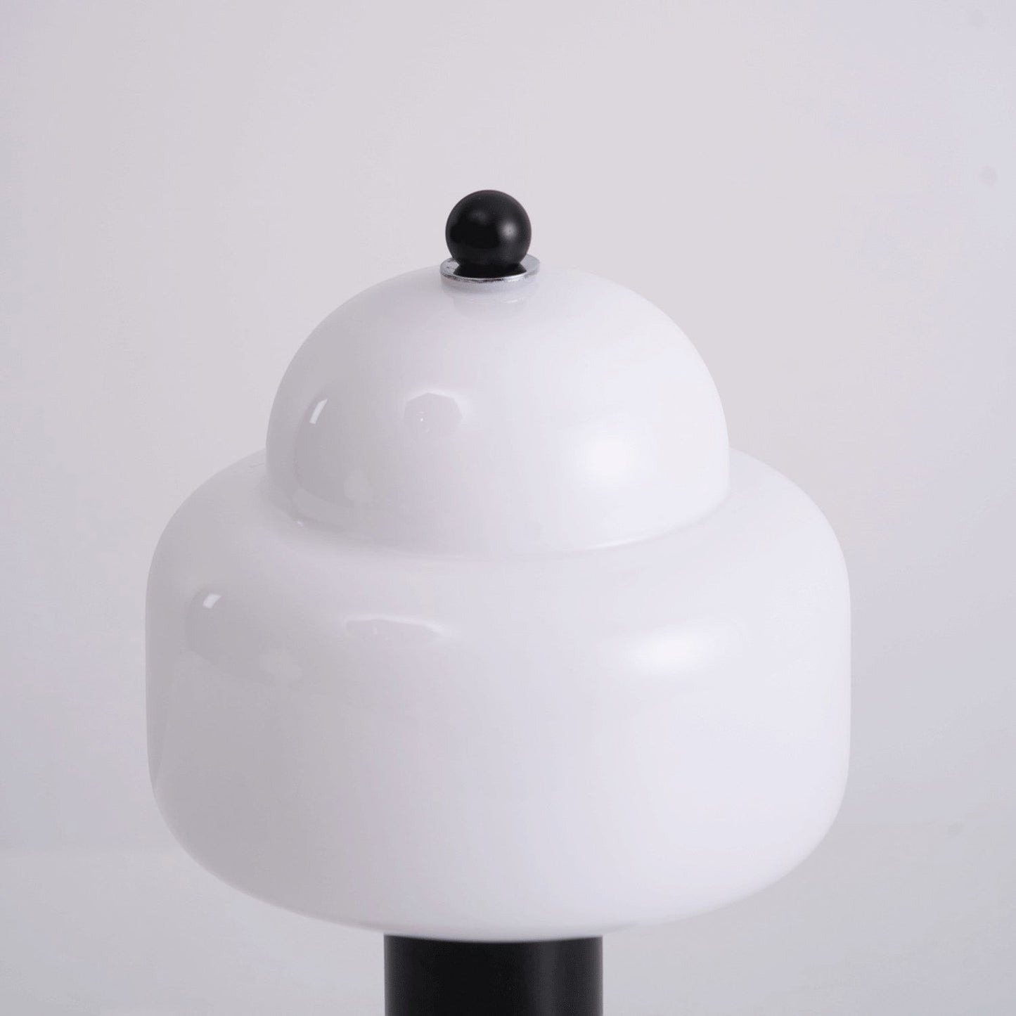 Double Glass Dome Rechargeable Table Lamp | Cordless Metal Base LED