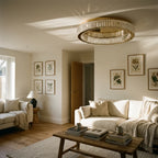 Crystal Ring LED Ceiling Light - Gold Finish Above Living Room