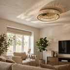 Crystal Ring LED Ceiling Light - Gold Finish with Sparkle on Ceiling