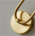 Linear Gold LED Wall Sconce - Close-Up of Gold Wall Plate and Arm