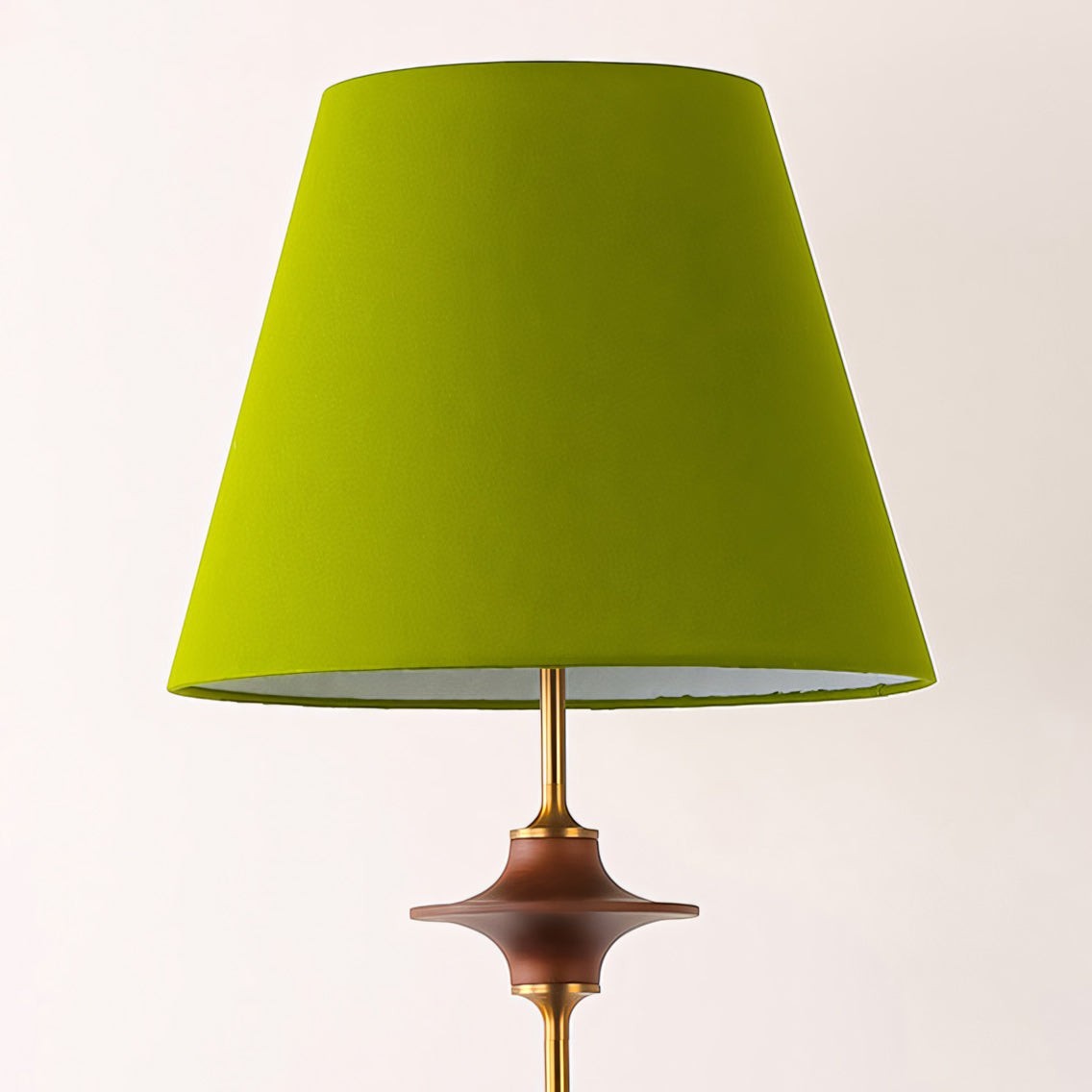 Ash Wood Turned Saucer Spindle Floor Lamp | Dark Walnut Mid-Century