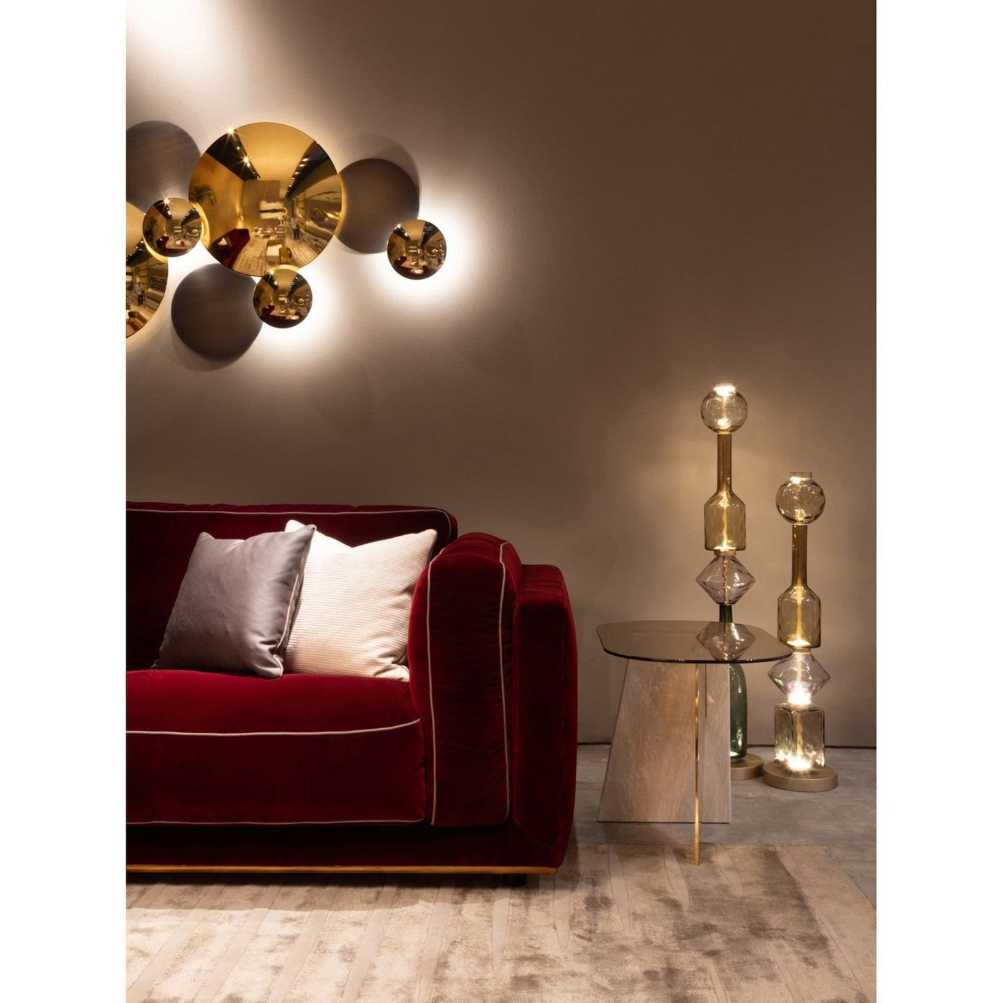 Aluminum Frame Multi-Color Stacked Glass Floor Lamp | Chromatic Art