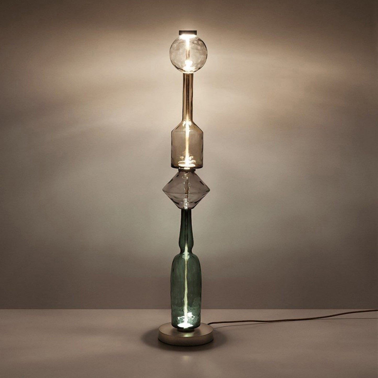 Aluminum Frame Multi-Color Stacked Glass Floor Lamp | Chromatic Art