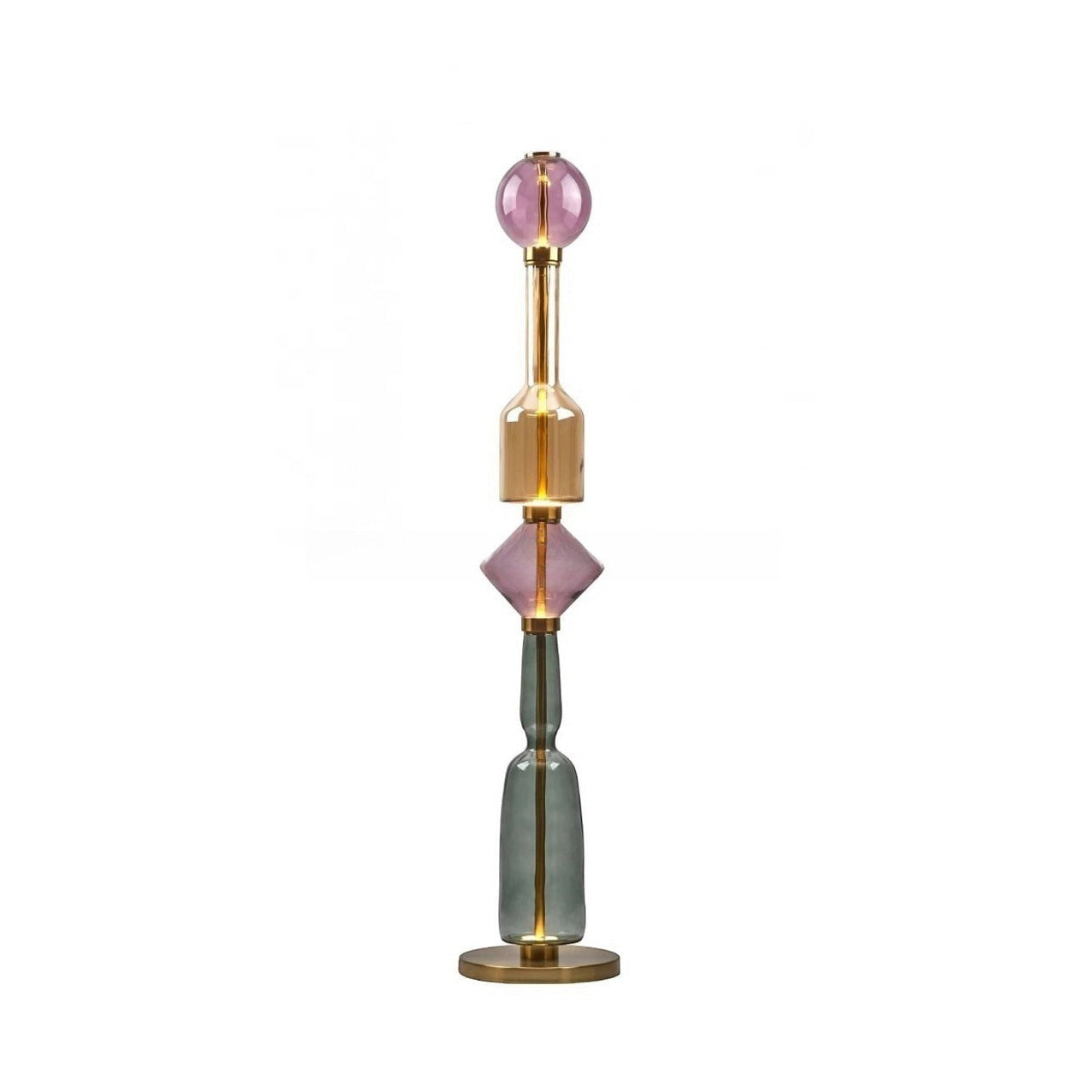 Aluminum Frame Multi-Color Stacked Glass Floor Lamp | Chromatic Art