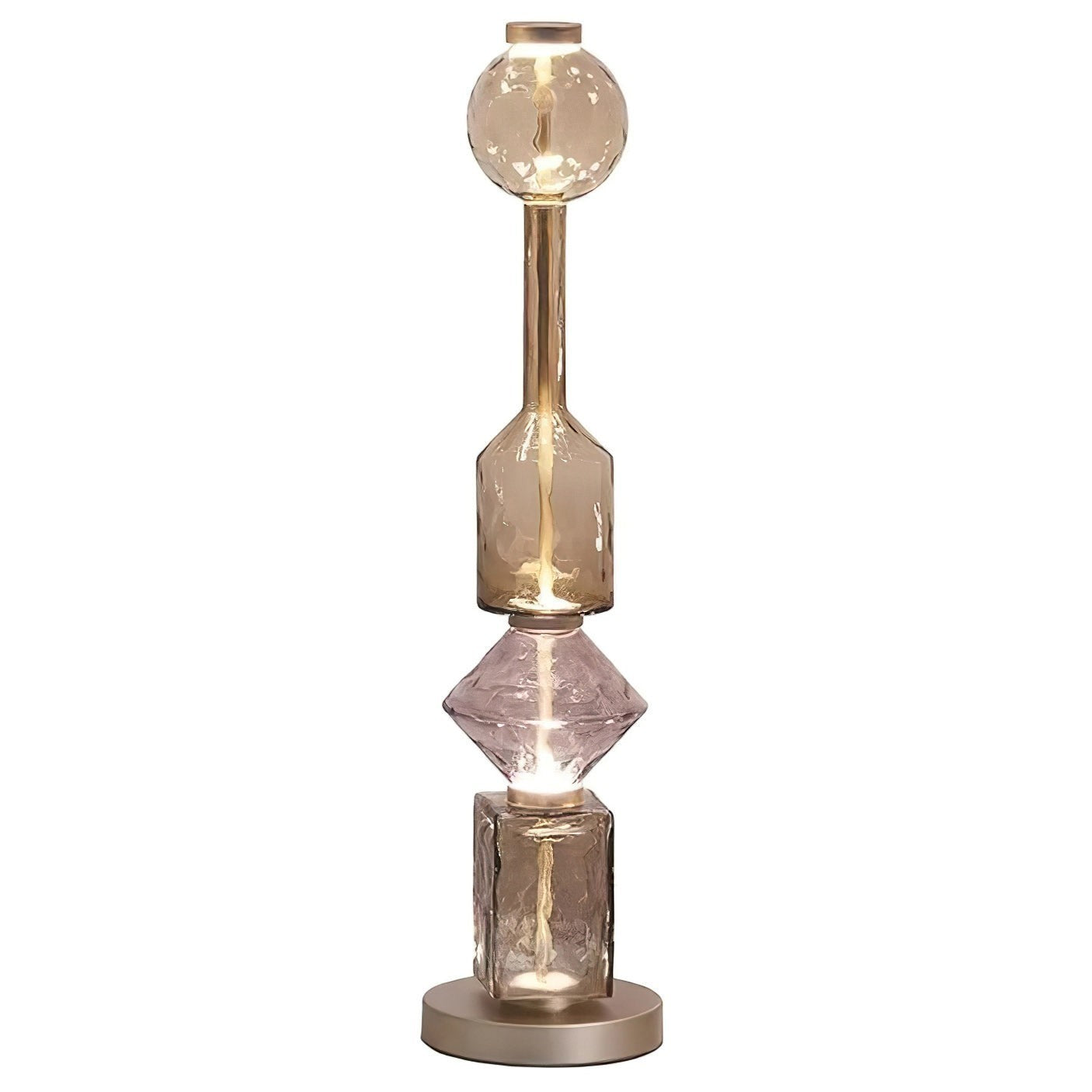 Aluminum Frame Multi-Color Stacked Glass Floor Lamp | Chromatic Art