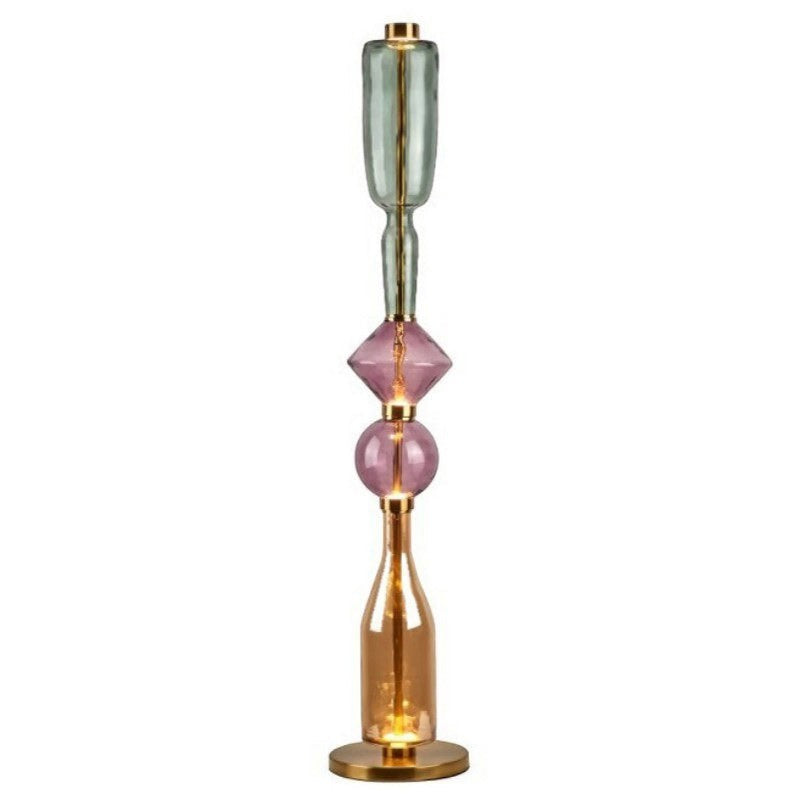 Aluminum Frame Multi-Color Stacked Glass Floor Lamp | Chromatic Art