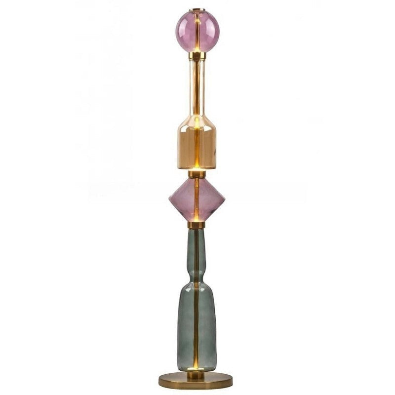 Aluminum Frame Multi-Color Stacked Glass Floor Lamp | Chromatic Art