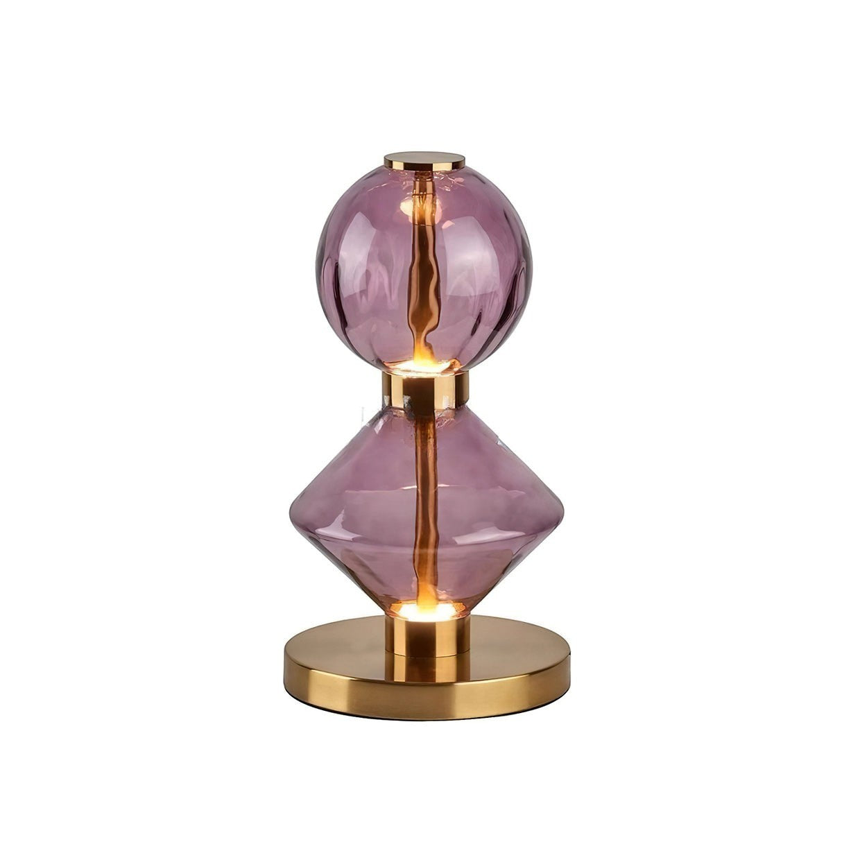 Mixed Color Aluminum & Glass Seductive Table Lamp | Warm Reflective