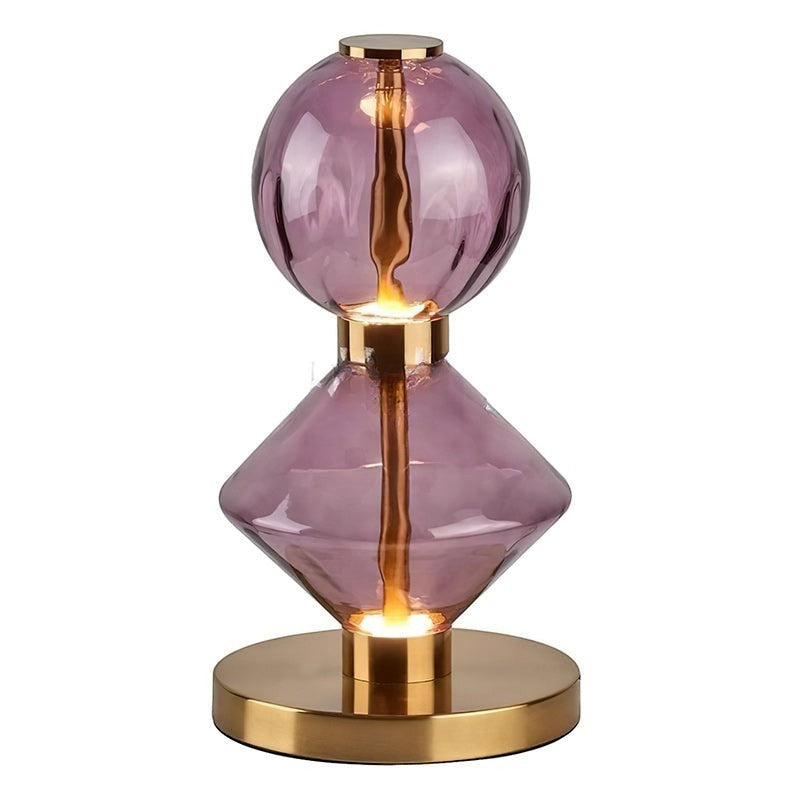 Mixed Color Aluminum & Glass Seductive Table Lamp | Warm Reflective