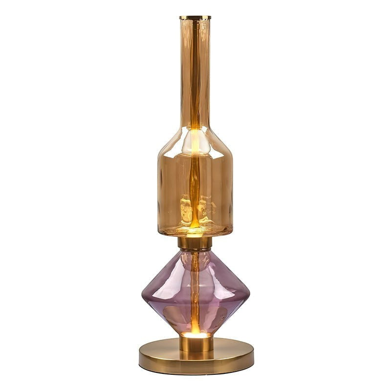 Mixed Color Aluminum & Glass Seductive Table Lamp | Warm Reflective