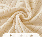 Stretch Jacquard Sofa Cover with Non-Slip Fit - Close-Up of Jacquard Check Texture