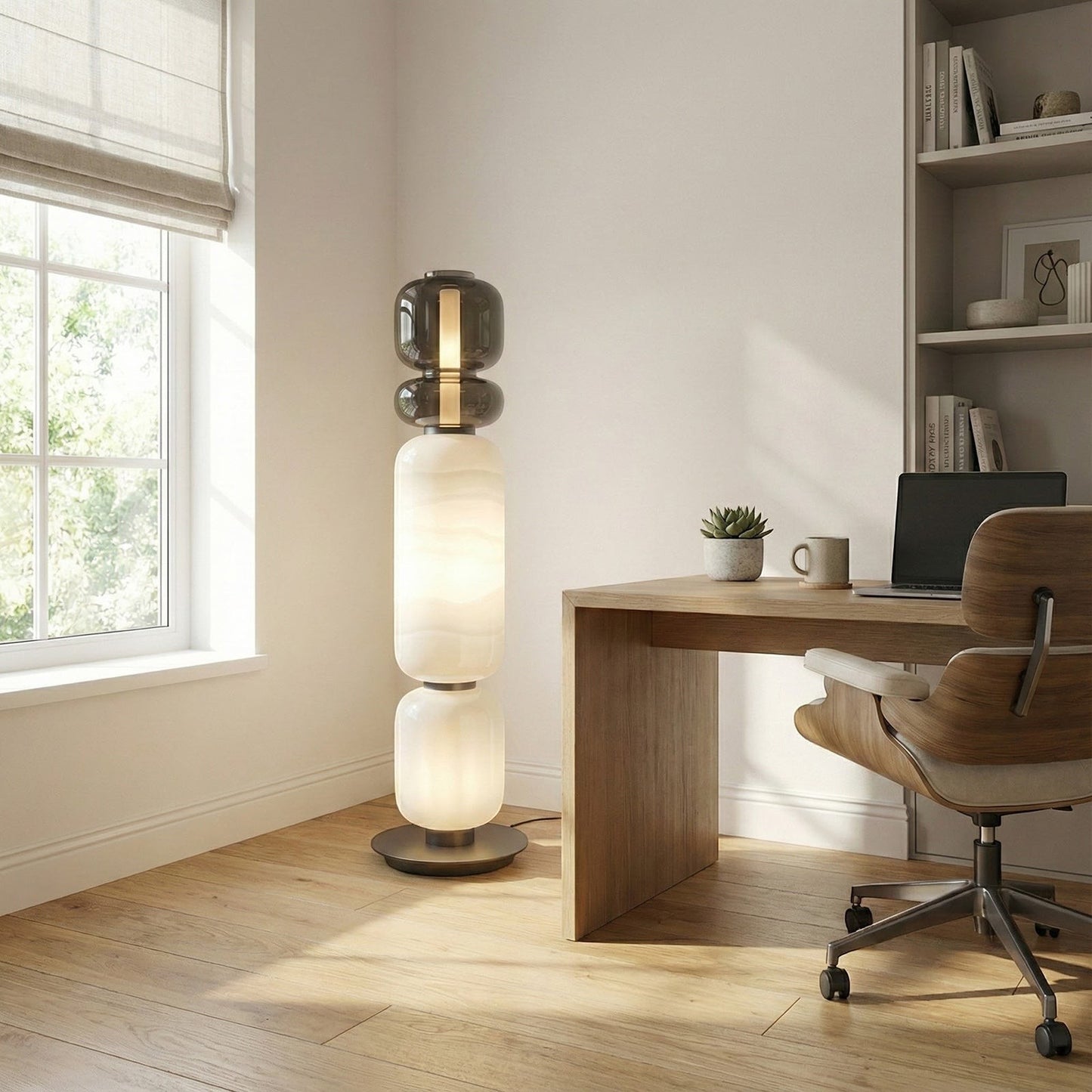 Artisanal Blown Glass Floor Lamp | 30cm 135cm Unique Living Dining