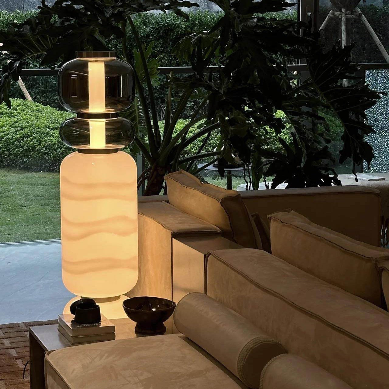 Artisanal Blown Glass Floor Lamp | 30cm 135cm Unique Living Dining