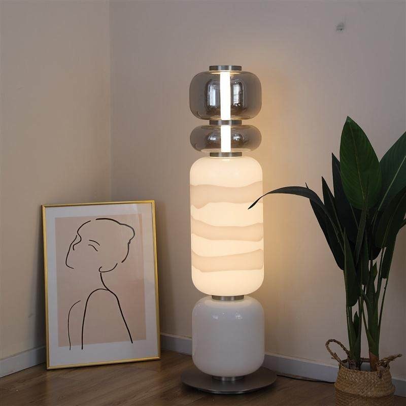 Artisanal Blown Glass Floor Lamp | 30cm 135cm Unique Living Dining
