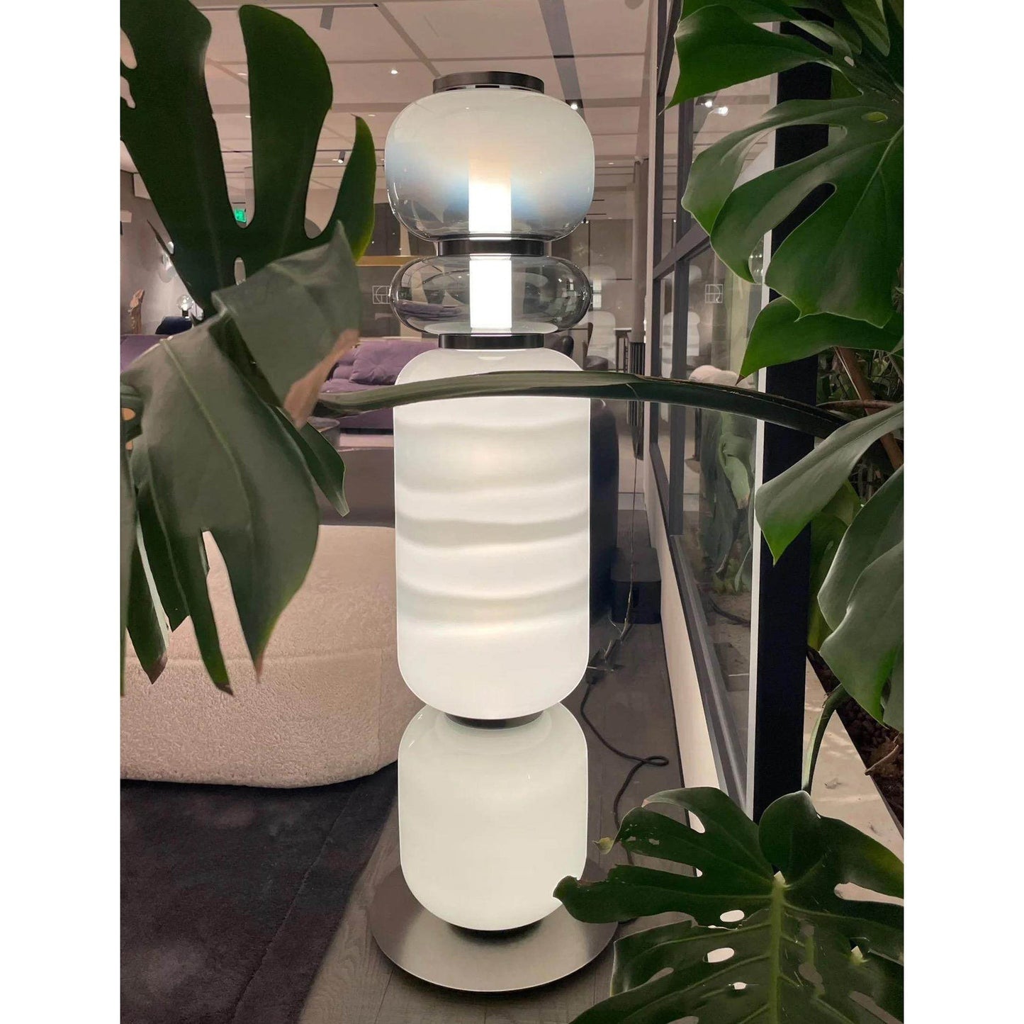 Artisanal Blown Glass Floor Lamp | 30cm 135cm Unique Living Dining
