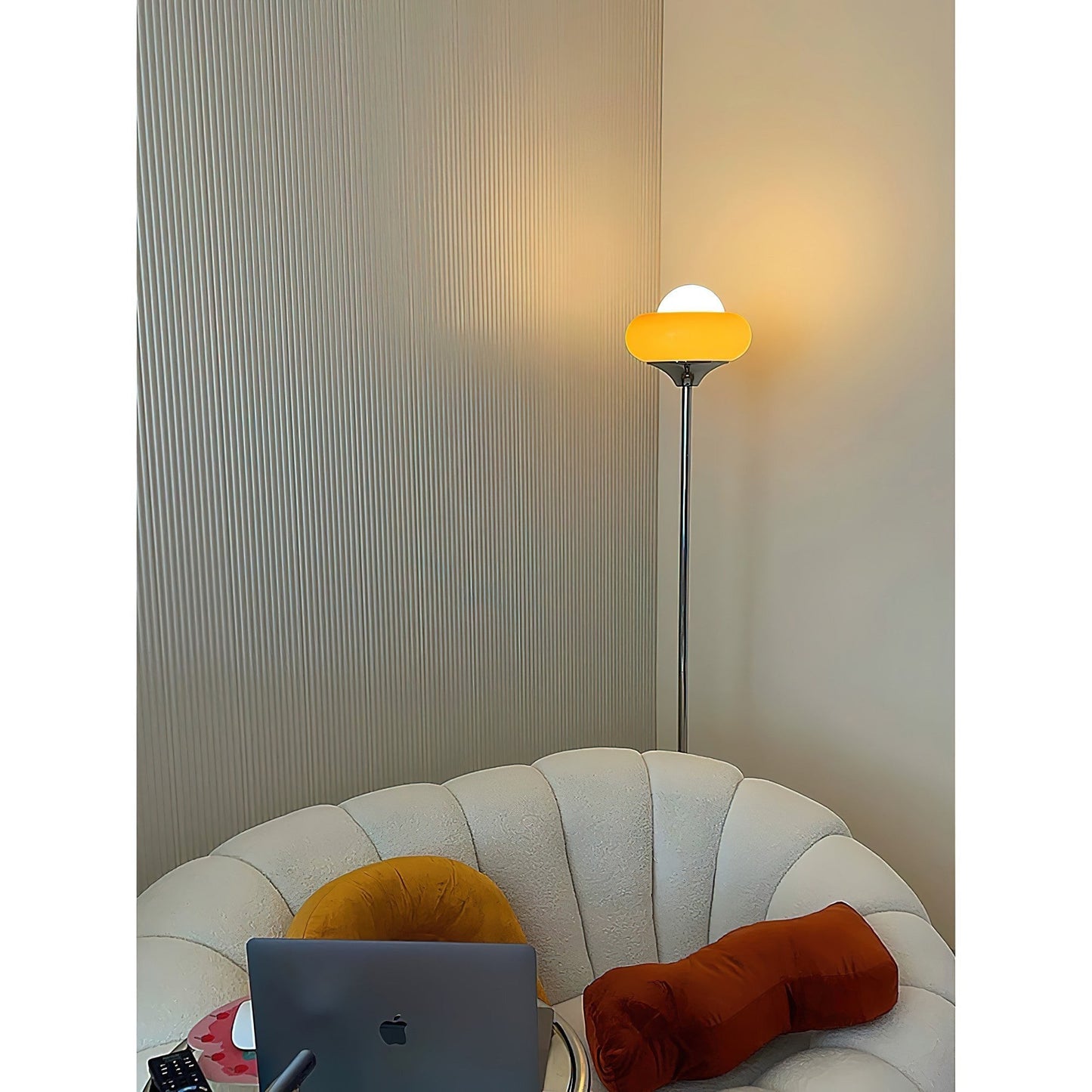 40cm Glass Shade Iron Floor Lamp | 155cm Warm Cozy Living Room