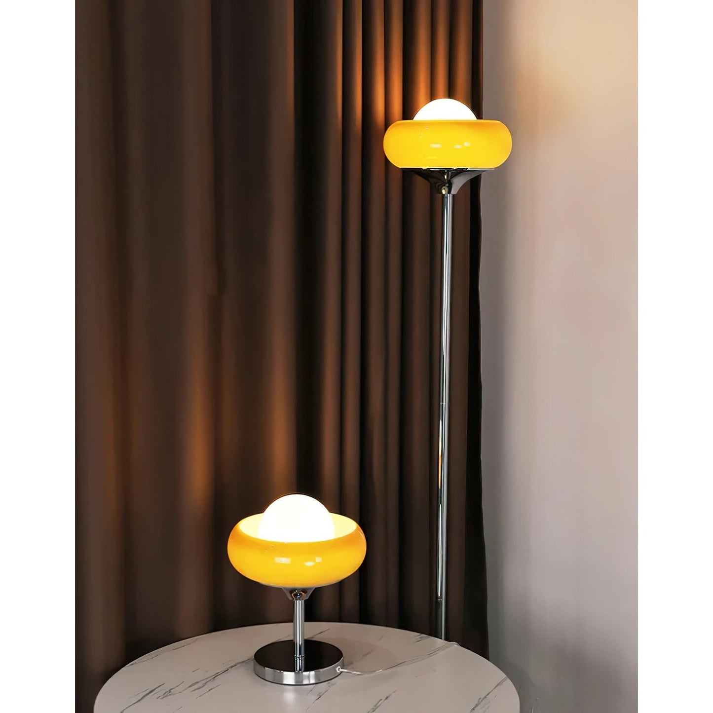 40cm Glass Shade Iron Floor Lamp | 155cm Warm Cozy Living Room