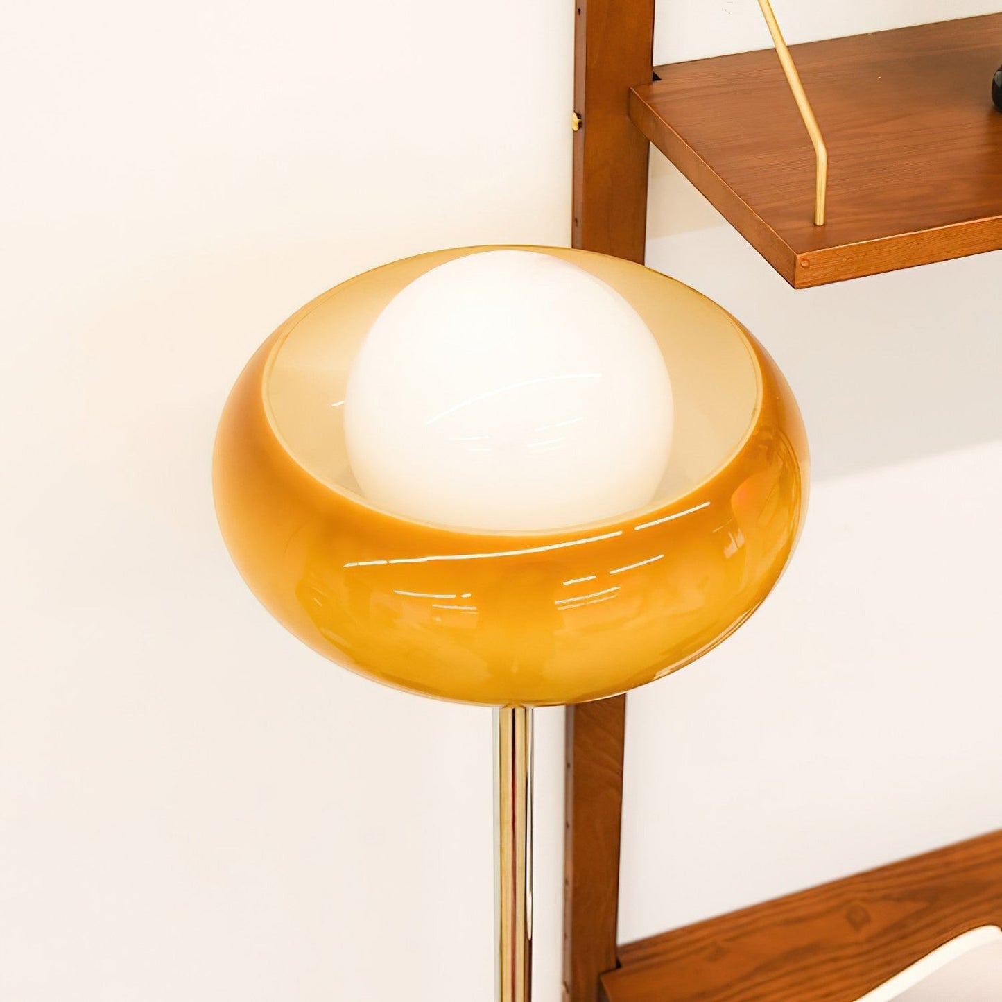 40cm Glass Shade Iron Floor Lamp | 155cm Warm Cozy Living Room