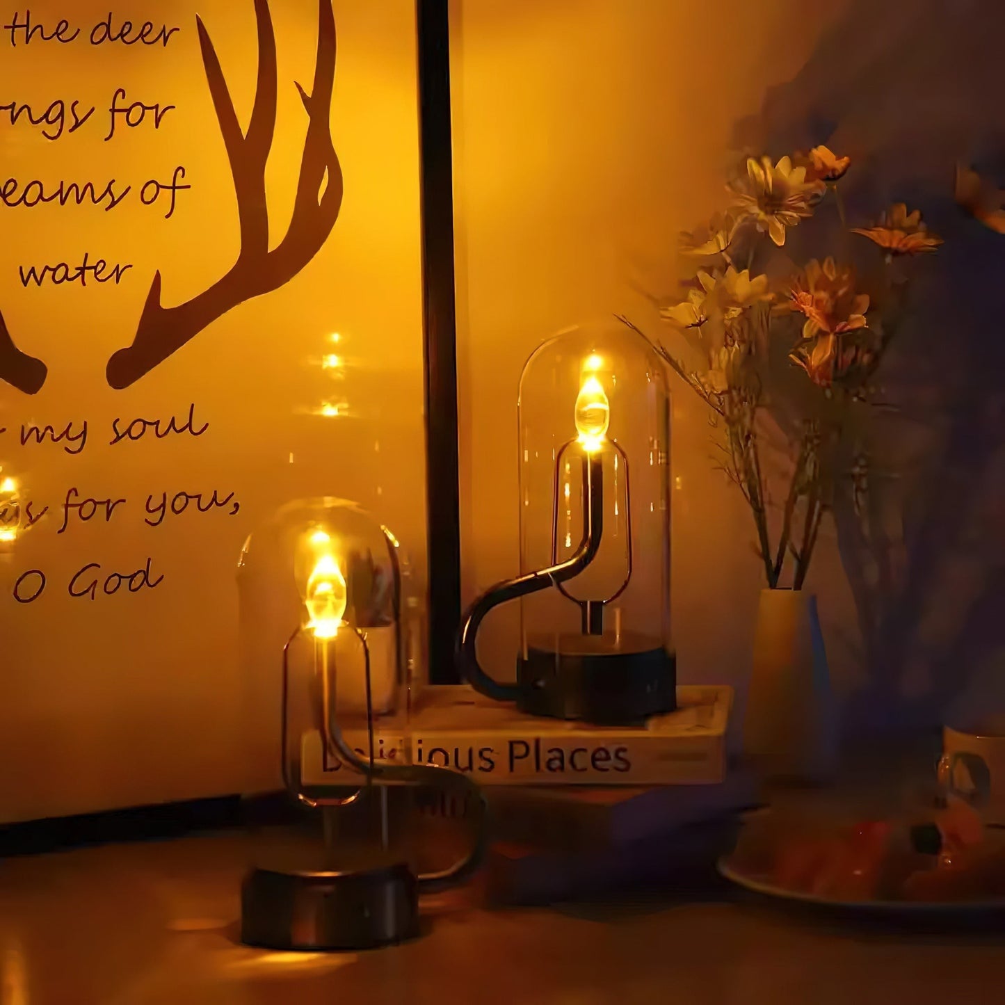 Chamberstick-Inspired Cordless Table Lamp | Rechargeable Retro LED