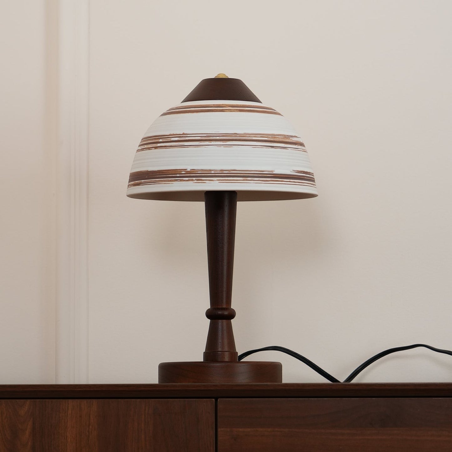 Japanese Retro Ceramic & Wood Table Lamp | 23cm 35cm Vintage Art