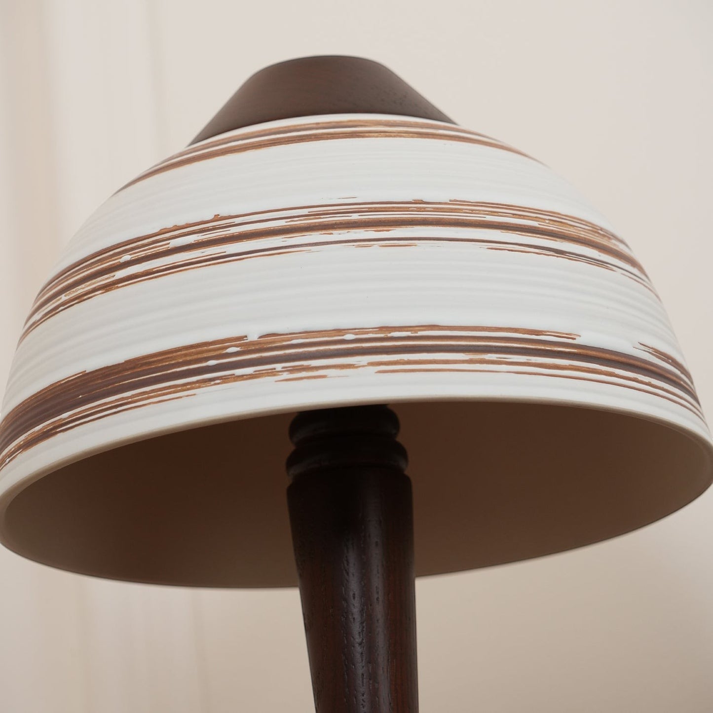Japanese Retro Ceramic & Wood Table Lamp | 23cm 35cm Vintage Art