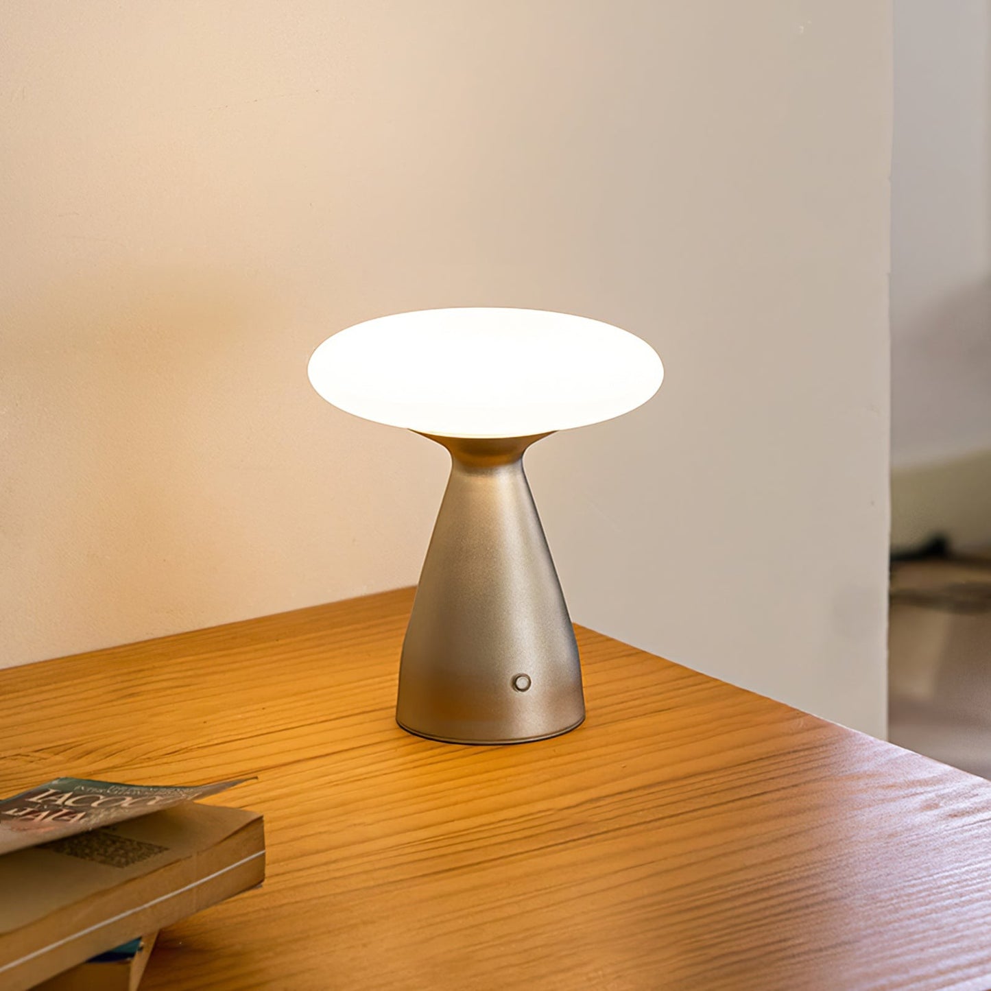 Rechargeable Metal & Glass Cordless Table Lamp | Sleek Ambient LED