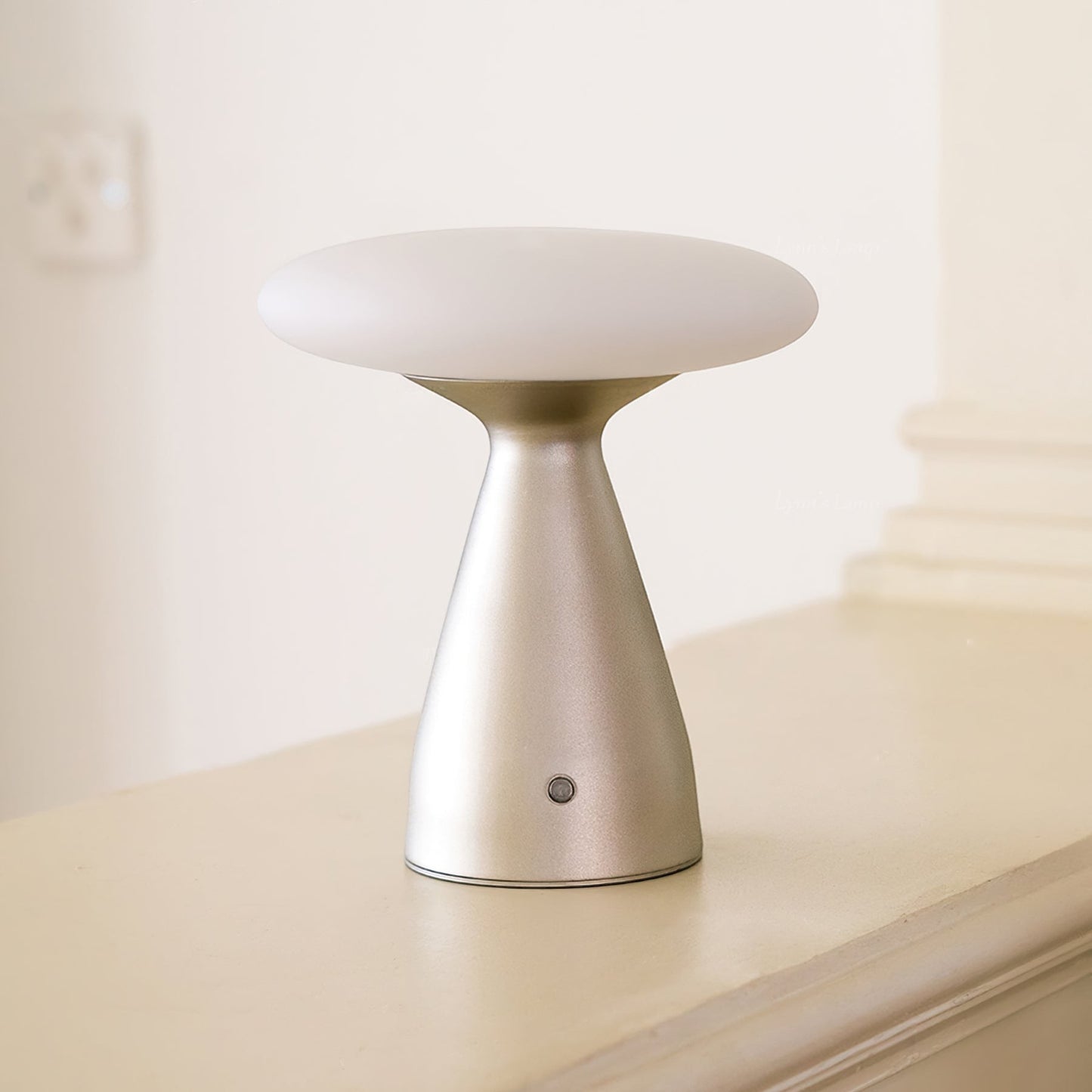Rechargeable Metal & Glass Cordless Table Lamp | Sleek Ambient LED
