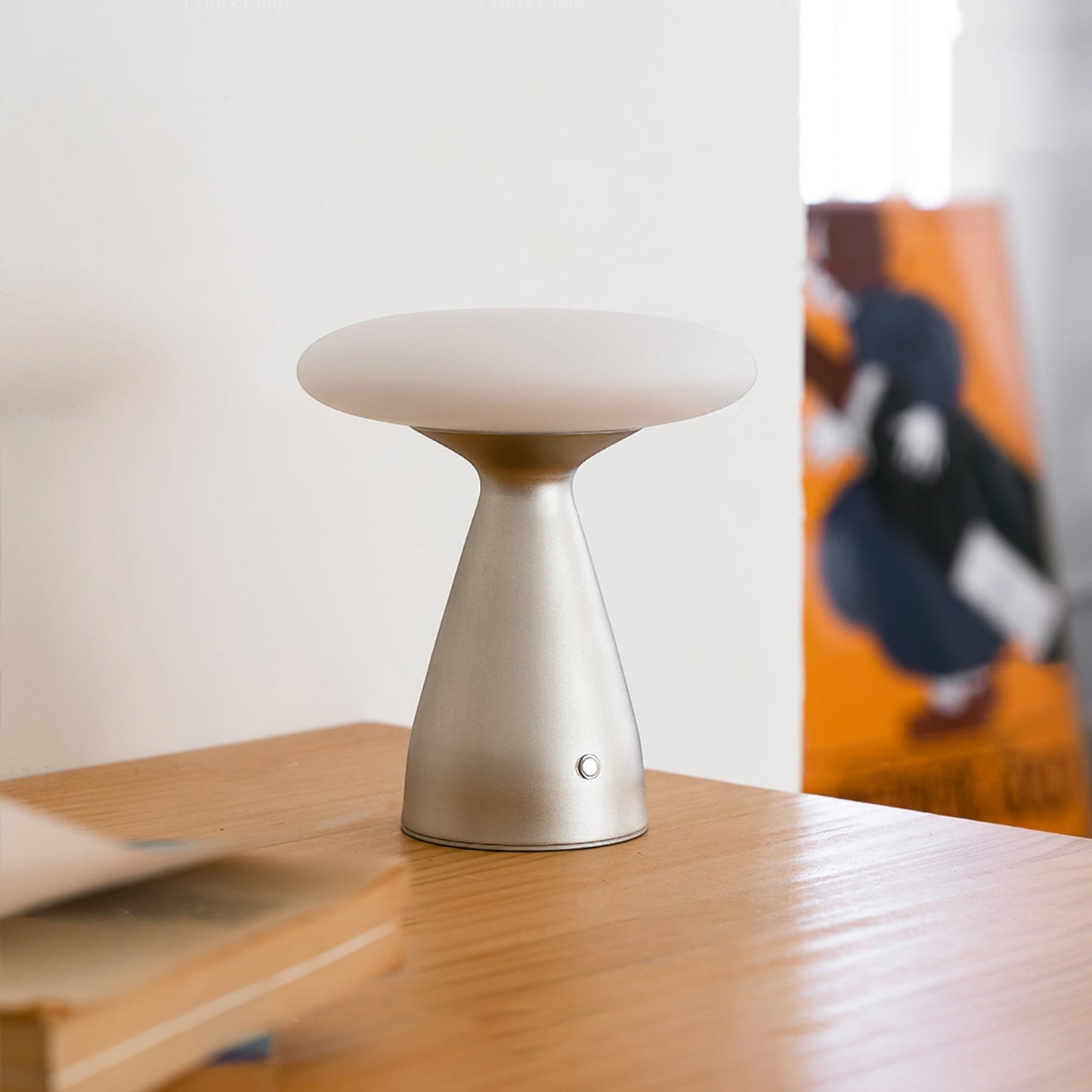 Rechargeable Metal & Glass Cordless Table Lamp | Sleek Ambient LED