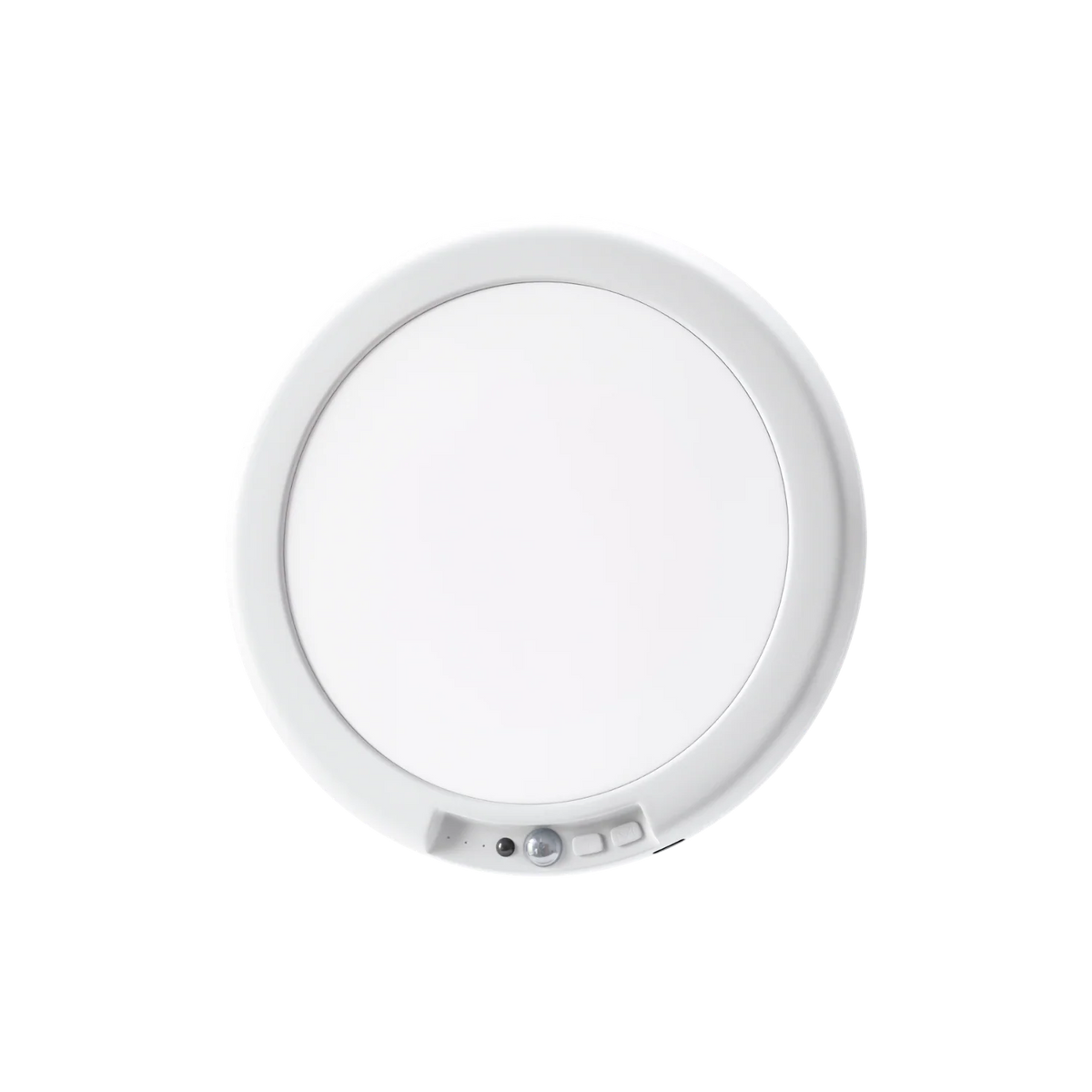 Wireless LED Ceiling Light with Motion Sensor - White Finish on Black Background