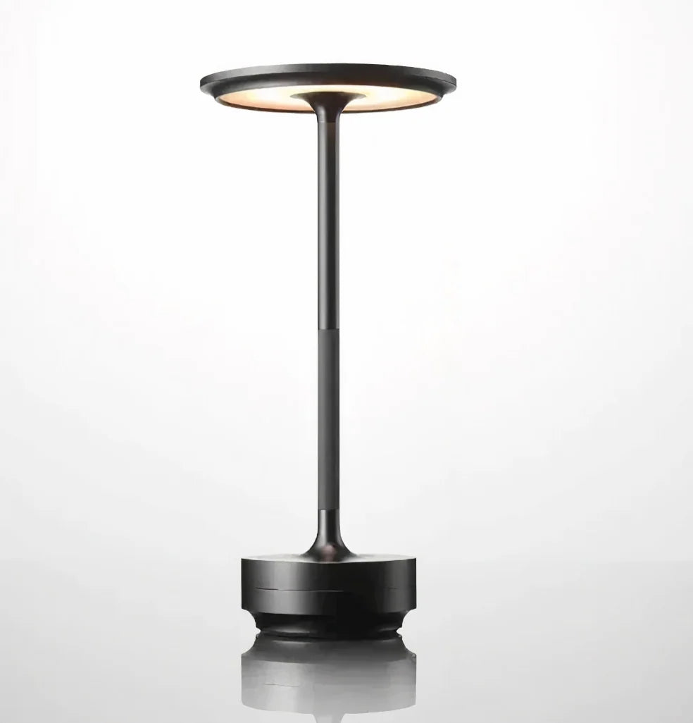 Cordless LED Table Lamp - Black Finish on White Background